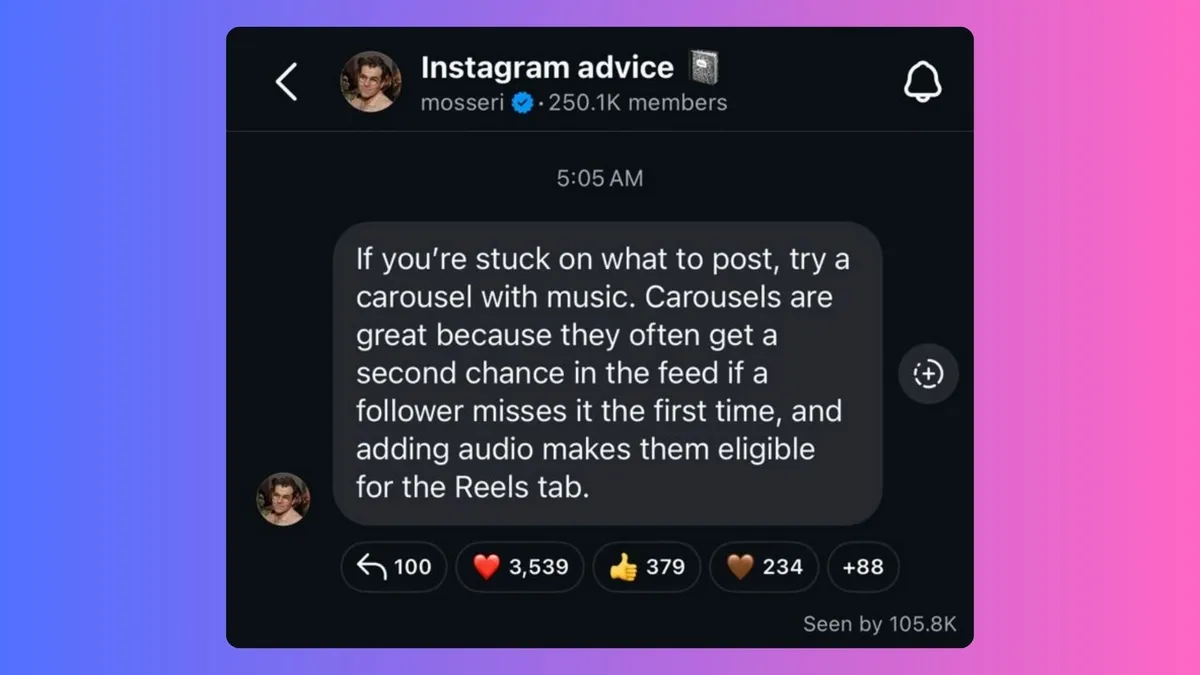Image of Instagram CEO texting an update on his Instagram broadcast group